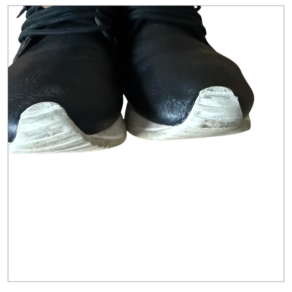 ESSEUTESSE Leather Fringe Sneaker Black Comfort Slip On Size 40 Handmade - Picture 8 of 11